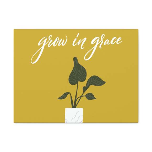 Scripture Sign Grown In Grace 2 Peter 3:18 Yellow Christian Wall Art Bible Vers